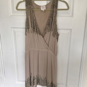 Parker Cream and Sequin Dress, Medium
